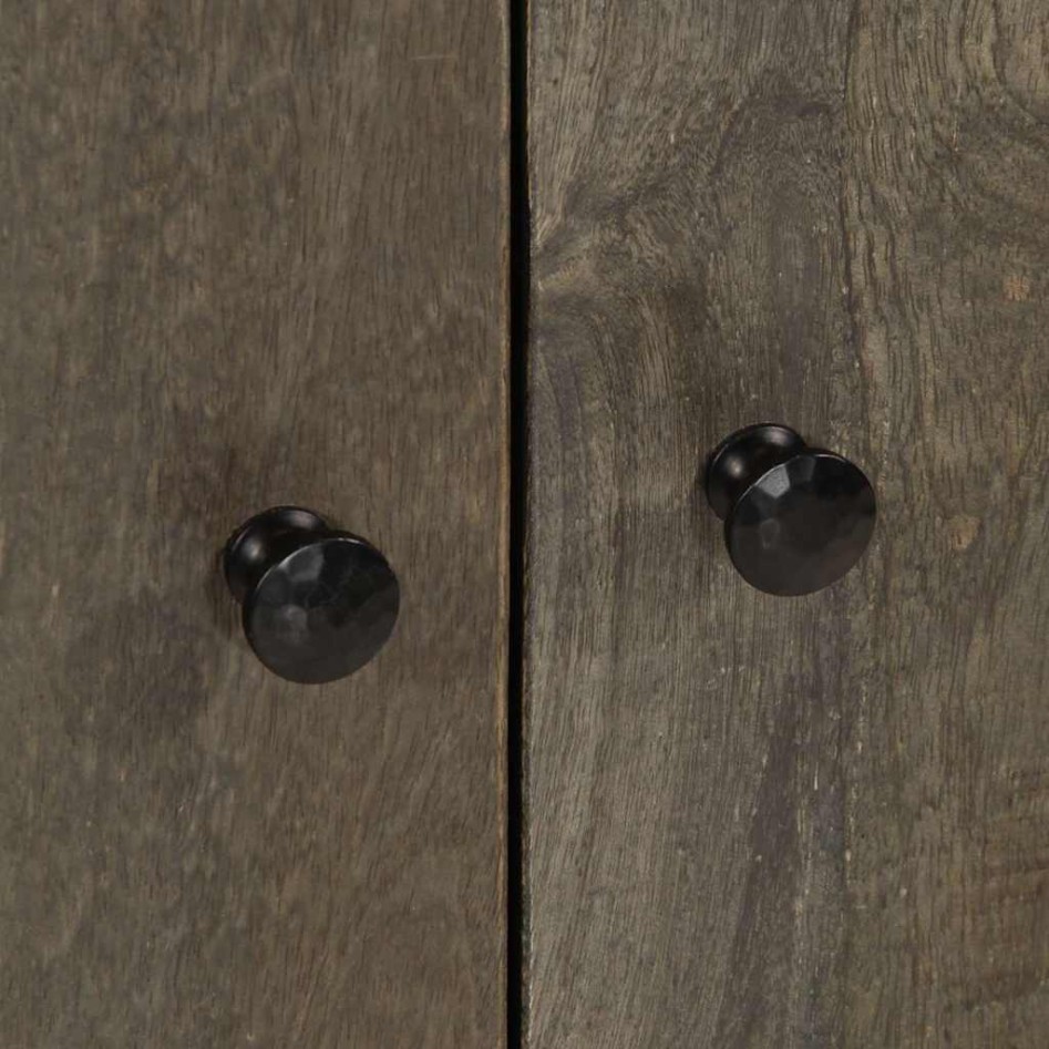 Aparador de madera maciza de mango gris claro 60x33,5x75
