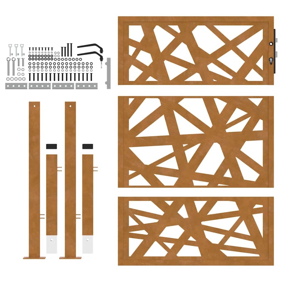 Puerta de jardín de acero desgastado diseño ligero 105x130