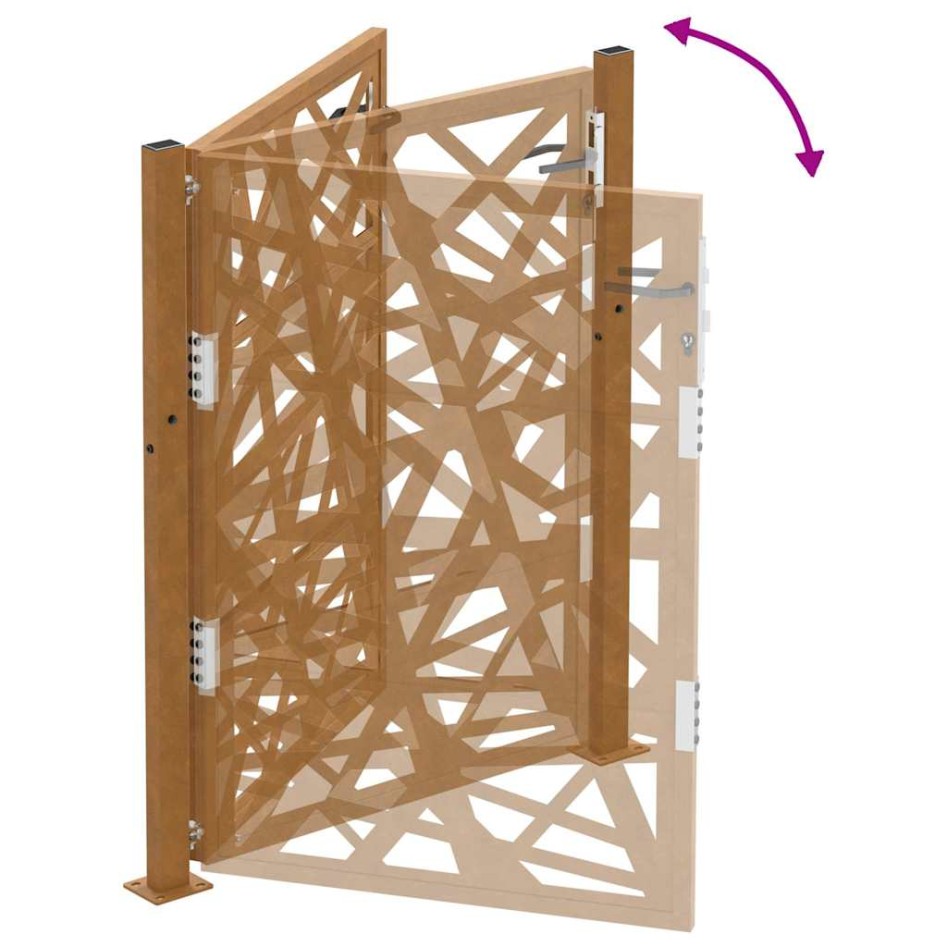 Puerta de jardín de acero desgastado diseño ligero 105x130