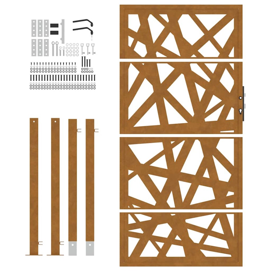 Puerta de jardín de acero desgastado diseño ligero 105x180
