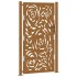 Puerta de jardín diseño llama acero desgastado 105x180