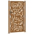 Puerta de jardín diseño llama acero desgastado 105x180