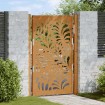 Puerta de jardín de acero desgastado diseño ondulado 105x155 cm