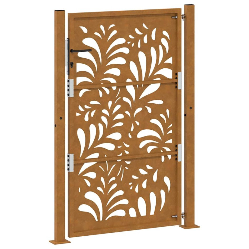 Puerta de jardín de acero desgastado diseño ondulado 105x155