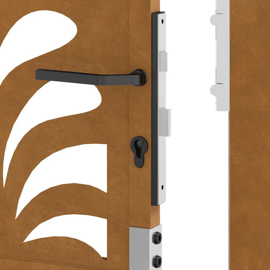 Puerta de jardín de acero desgastado diseño ondulado 105x155