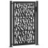 Puerta de jardín negra con diseño de carril de acero 105x155