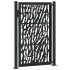 Puerta de jardín negra con diseño de carril de acero 105x155