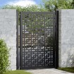 Puerta de jardín diseño en cruz de acero negra 105x130 cm
