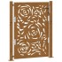 Puerta de jardín diseño llama acero desgastado 105x130