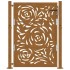 Puerta de jardín diseño llama acero desgastado 105x130