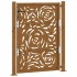 Puerta de jardín diseño llama acero desgastado 105x130