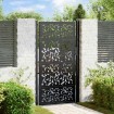 Puerta de jardín de diseño de hojas de acero negra 105x180 cm
