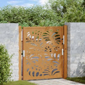 Puerta de jardín de acero desgastado diseño ondulado 105x105