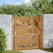 Puerta de jardín de acero desgastado diseño ondulado 105x105 cm