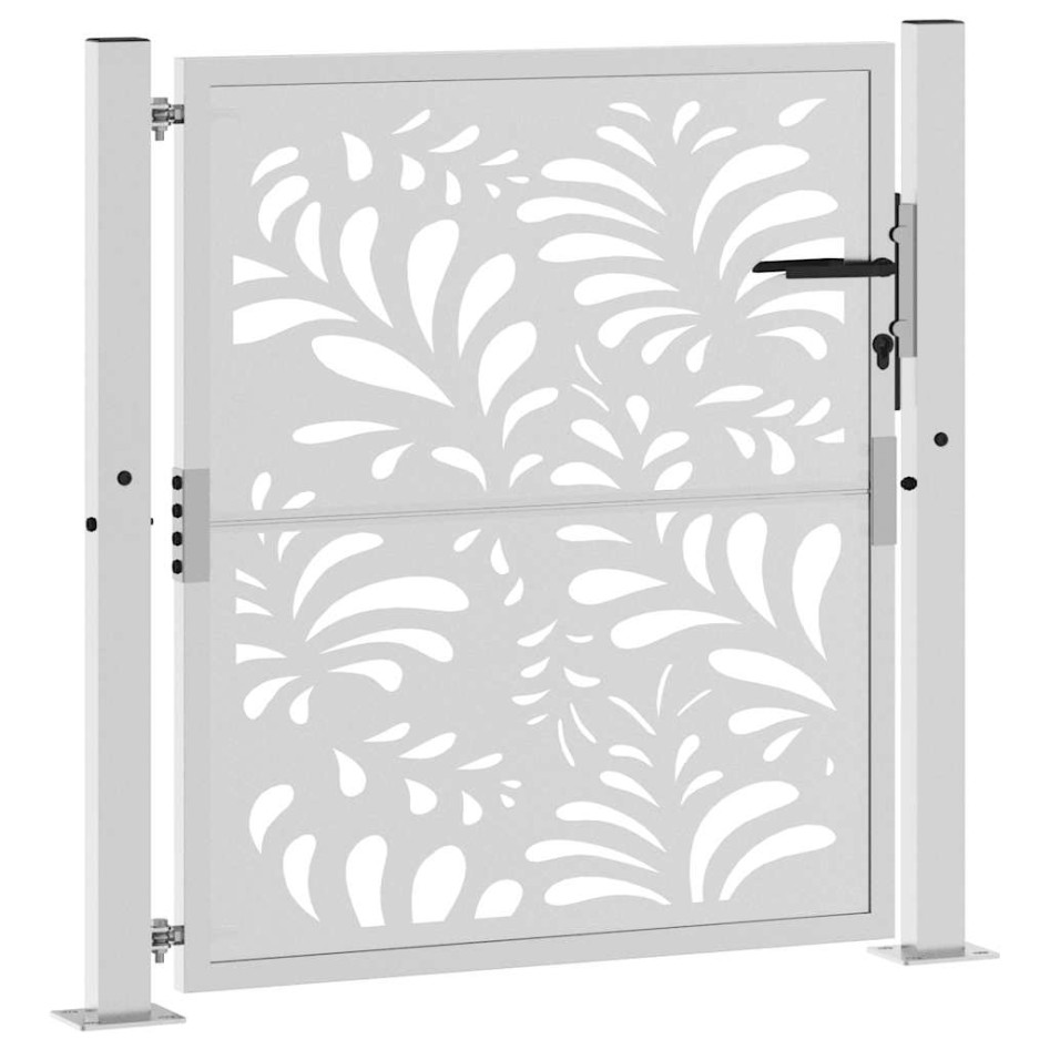 Puerta de jardín de acero desgastado diseño ondulado 105x105