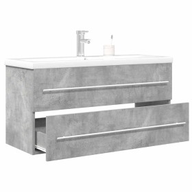 Set muebles de baño 2 piezas madera contrachapada gris