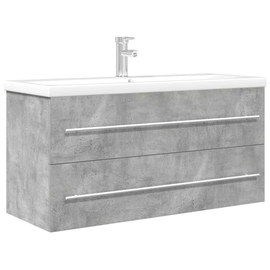 Set muebles de baño 2 piezas madera contrachapada gris