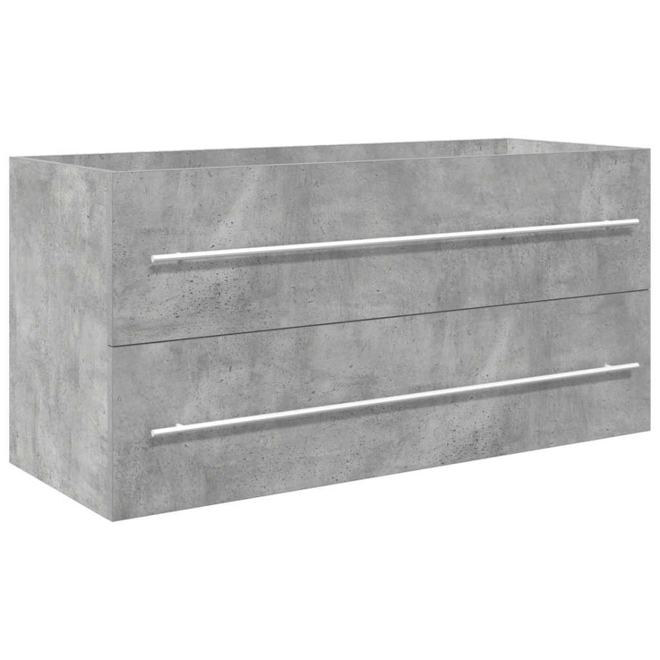 Set muebles de baño 2 piezas madera contrachapada gris