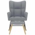 Sillón mecedora con taburete tela gris
