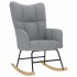 Sillón mecedora con taburete tela gris