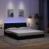 Cama sin colchón tela negro 180x200
