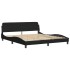 Cama sin colchón tela negro 180x200