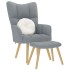 Sillón de relax con taburete tela gris