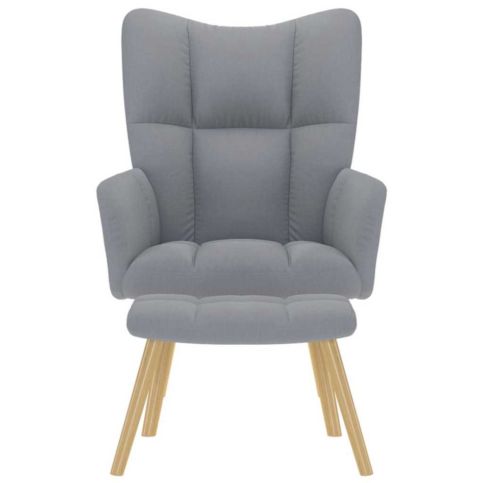 Sillón de relax con taburete tela gris