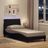 Estructura de cama sin colchón tela negro 90x190