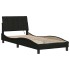 Estructura de cama sin colchón tela negro 90x190