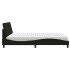 Cama con colchón de tela negro 180x200