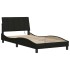 Estructura de cama sin colchón tela negro 100x200
