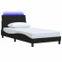 Estructura de cama sin colchón tela negro 100x200
