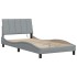 Estructura de cama sin colchón tela gris claro 90x200