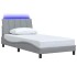 Estructura de cama sin colchón tela gris claro 90x200