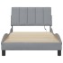 Estructura de cama sin colchón tela gris claro 90x200