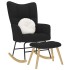 Sillón mecedora con taburete tela