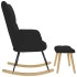 Sillón mecedora con taburete tela