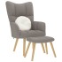 Sillón de relax con taburete de tela gris
