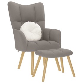 Sillón de relax con taburete de tela gris