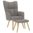 Sillón de relax con taburete de tela gris