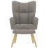 Sillón de relax con taburete de tela gris