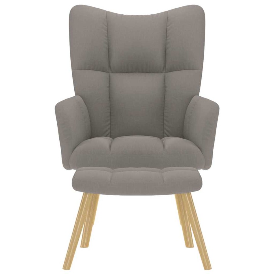 Sillón de relax con taburete de tela gris