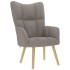 Sillón de relax con taburete de tela gris