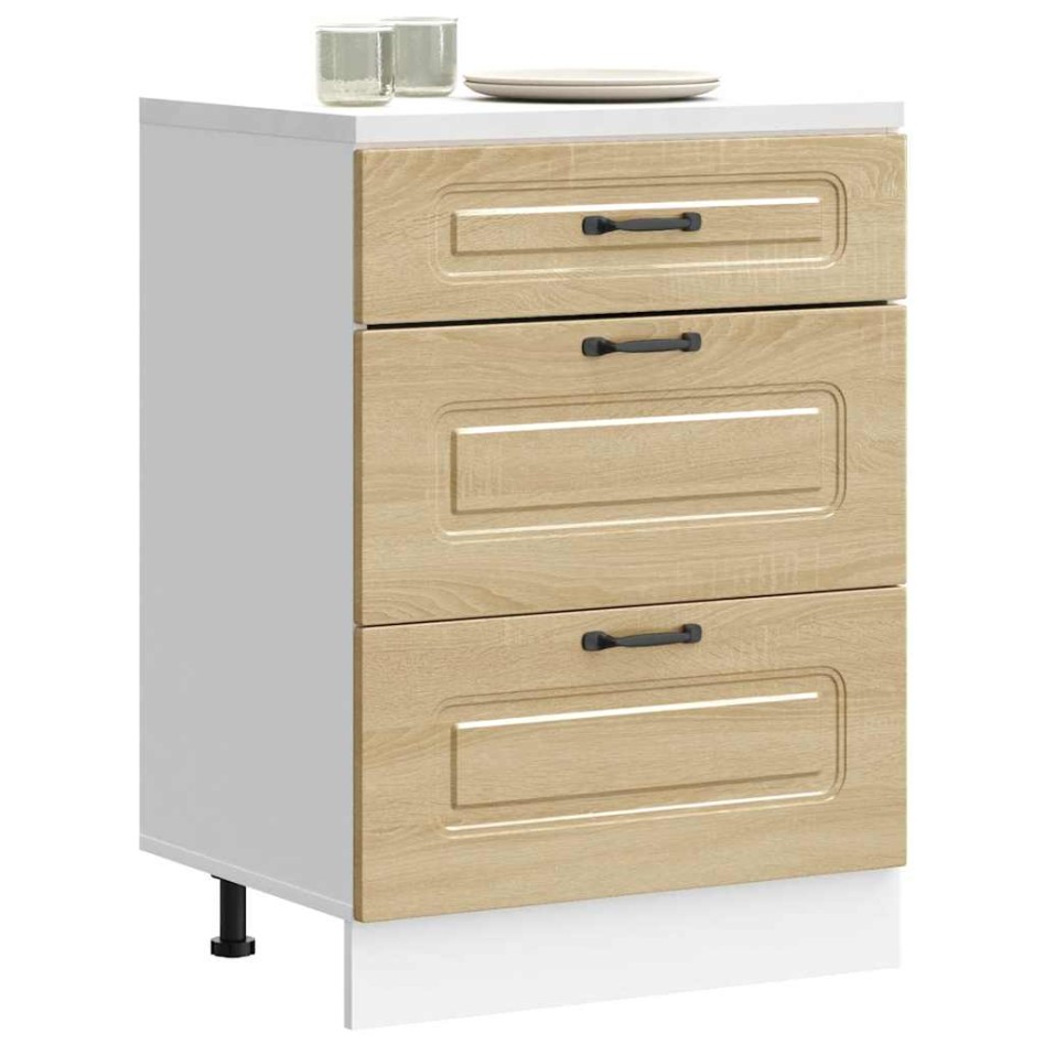 Mueble bajo de cocina Kalmar madera ingeniería de roble