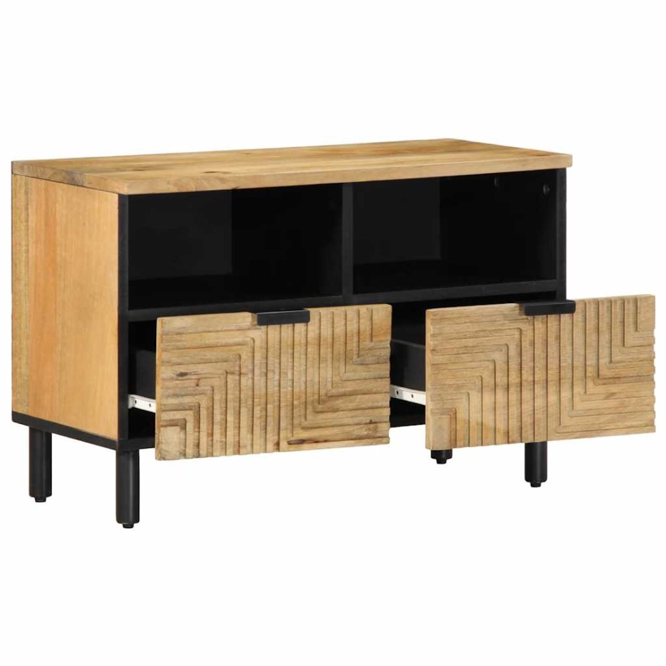 Mueble de TV madera maciza mango marrón 70x33x46