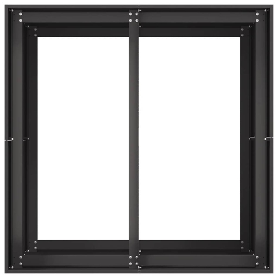 Jardinera acero negro 80x80x80