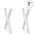 Patas de mesa de comedor 2 uds acero blanco 50x(72-73,3)