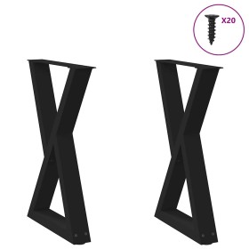 Patas para mesa de comedor 2 uds acero negro 60x(72-73,3)