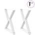 Patas para mesa de comedor 2 uds blanco acero 80x(72-73,3)